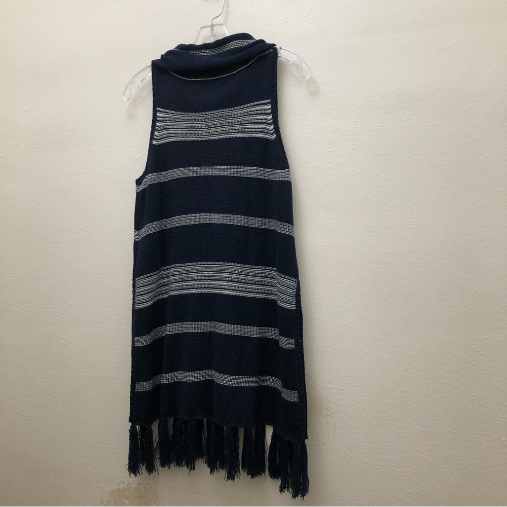 BB Dakota Cowl-Neck Lightweight Sleeveless Sweater Women's Size S Black/White - Picture 2 of 5